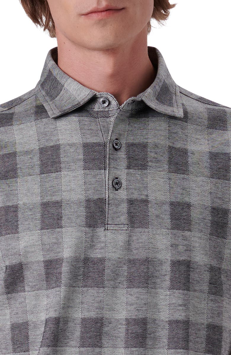 Bugatchi Plaid Short Sleeve Cotton Polo, Alternate, color, 
