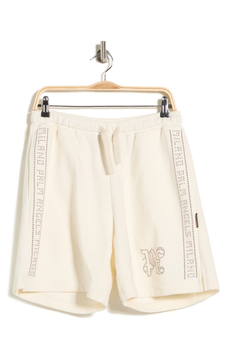 Studded Drawstring Shorts, Alternate, color, WHITE