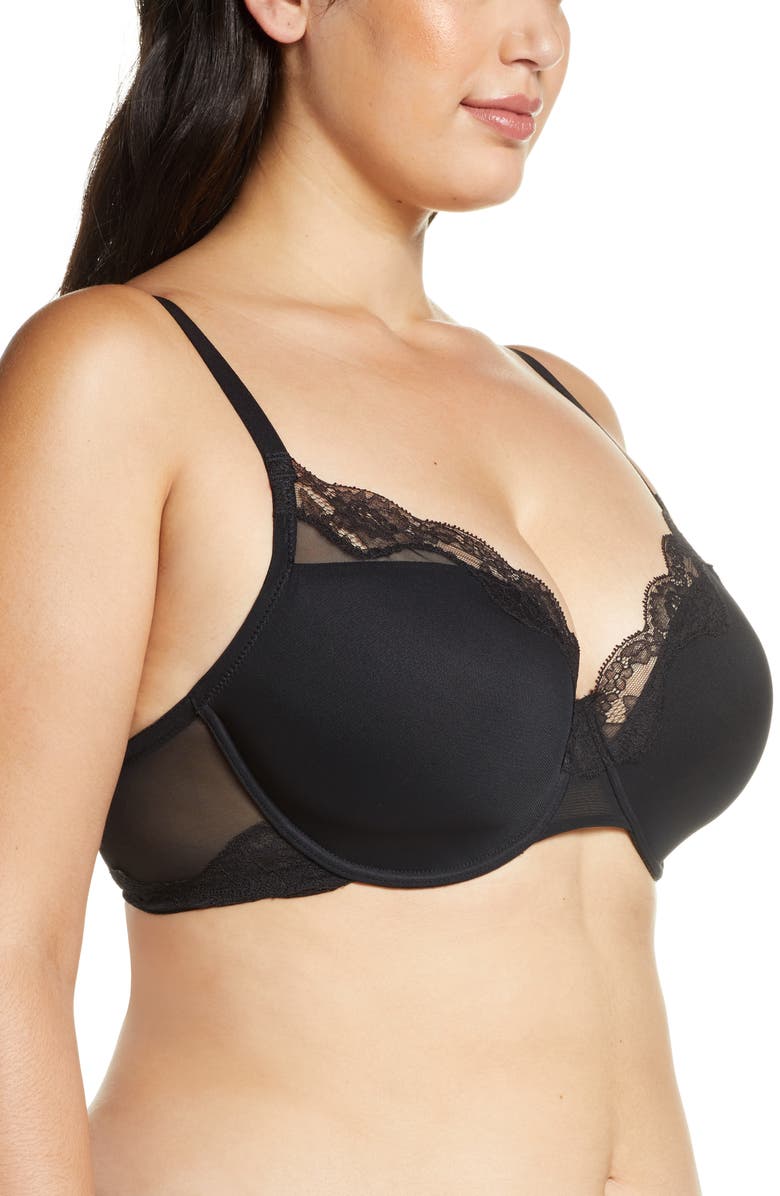 Natori Elusive Full Fit Underwire Contour Bra, Alternate, color, Black