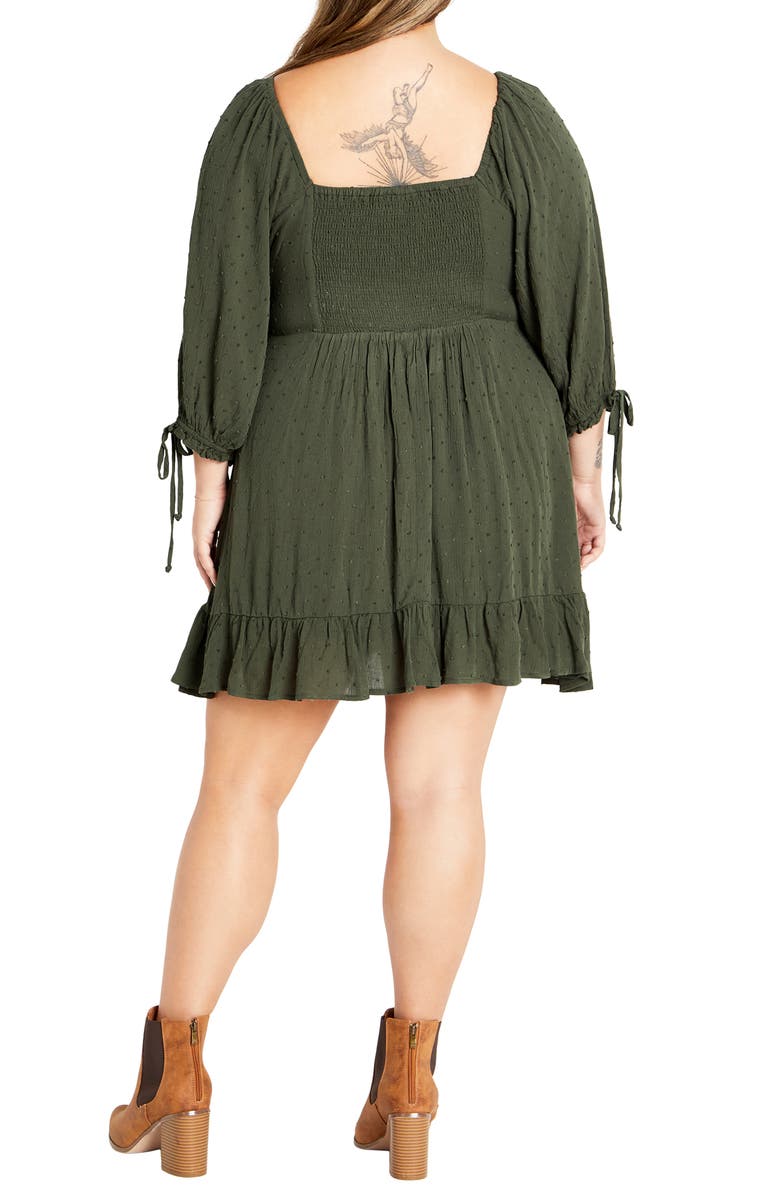 City Chic Allegra Balloon Sleeve Fit & Flare Dress, Alternate, color, 