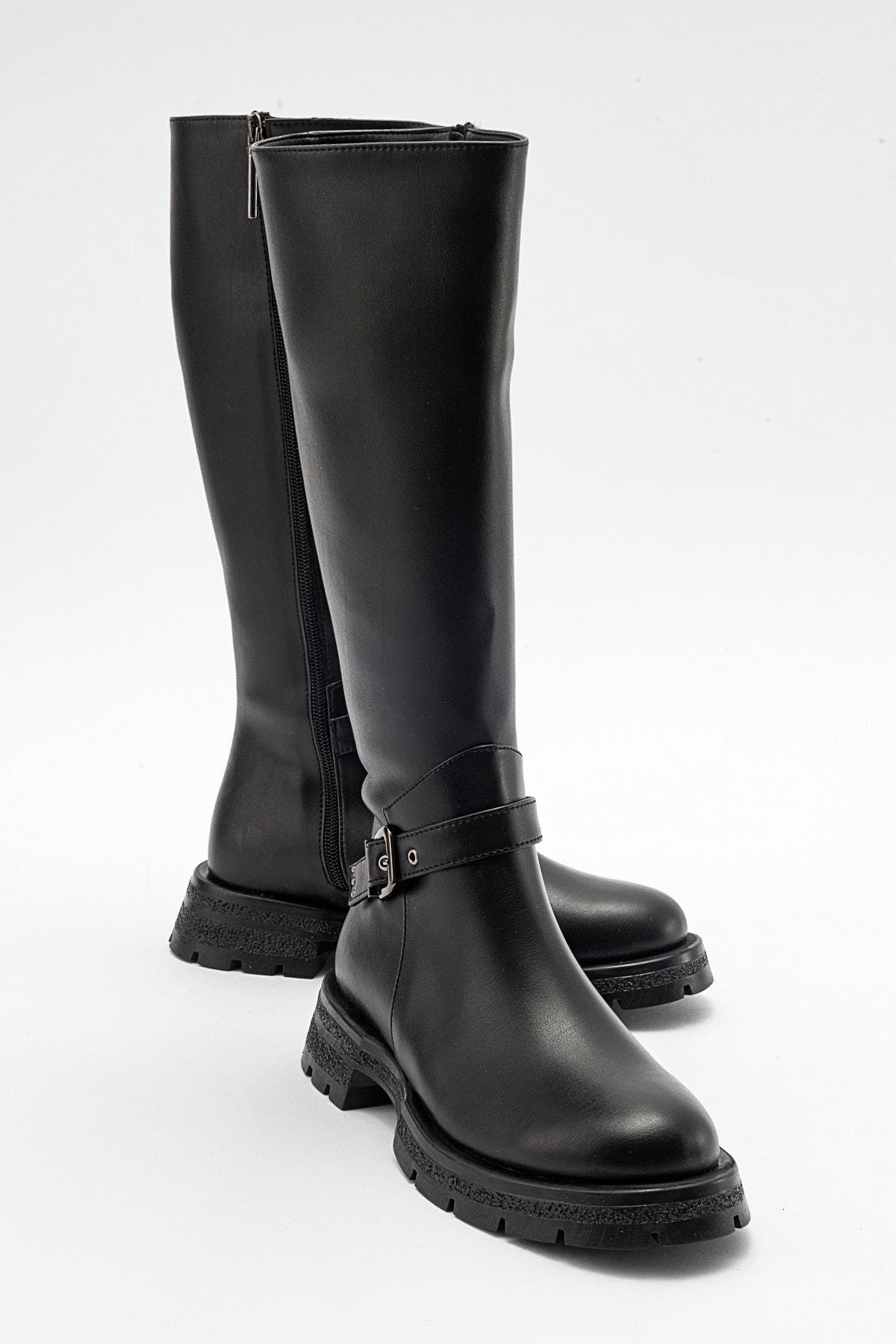 Prologue Shoes Covela Knee High Boot, Alternate, color, Black Faux Leather