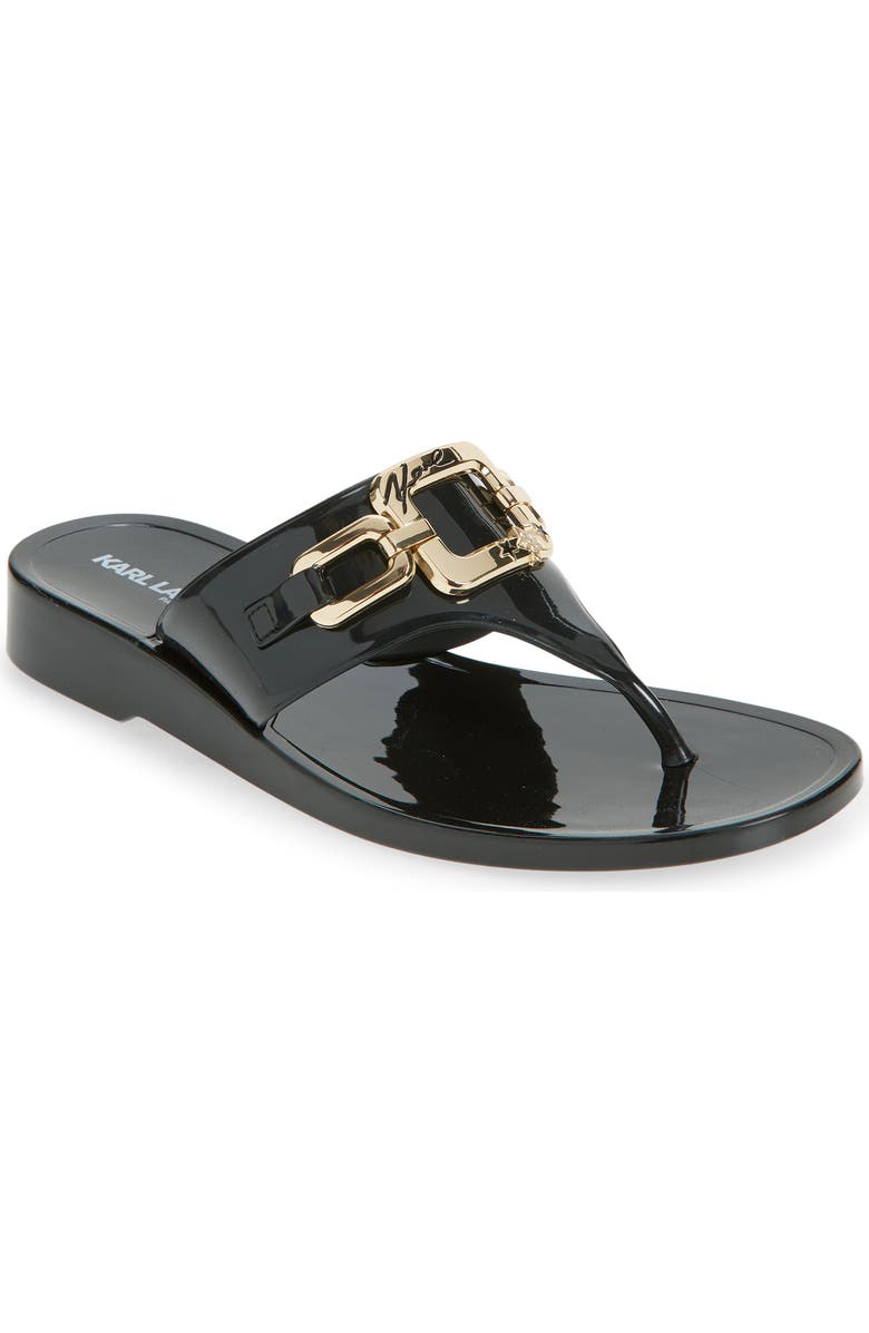 KARL LAGERFELD PARIS Vardice Flat Sandal, Main, color, Black