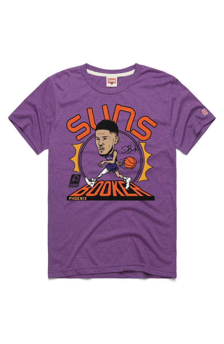 Homage Unisex Homage Devin Booker Purple Phoenix Suns 2024/25 City Edition Caricature Tri-Blend T-Shirt, Alternate, color, 
