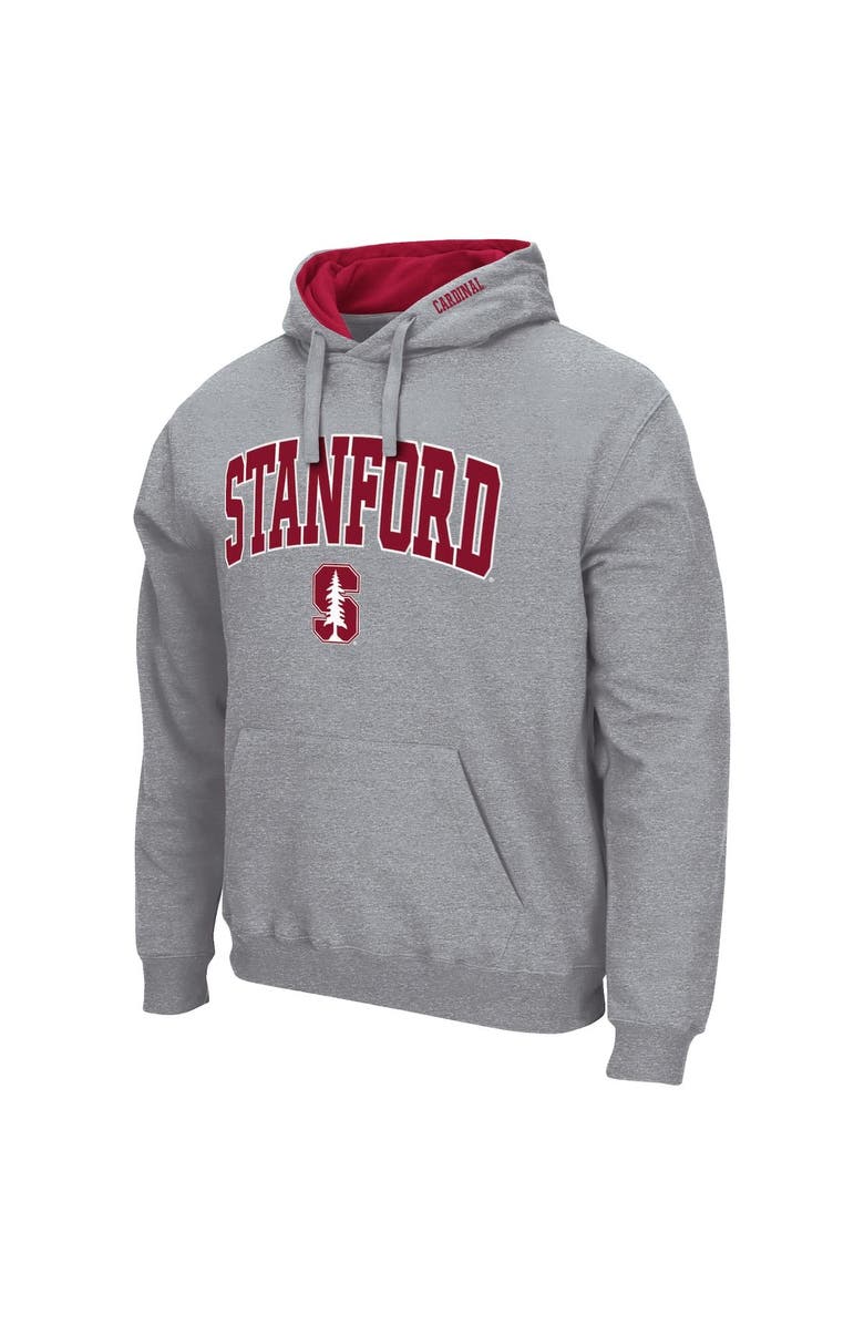 COLOSSEUM Men's Colosseum Heather Gray Stanford Cardinal Arch & Logo 3.0 Pullover Hoodie, Alternate, color, Heather Gray