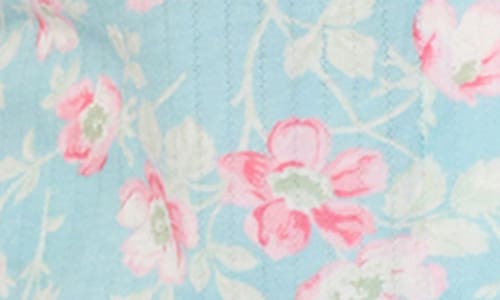 Shop Ralph Lauren Lauren Floral Crop Knit Pajamas In Blue Floral