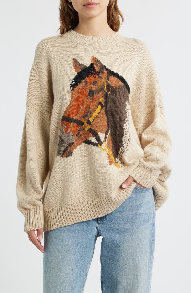 THE GREAT. The Stable Pullover, Main, color, Natural
