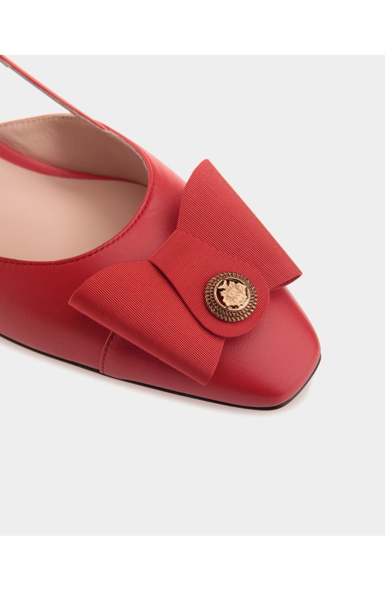 Bally B-Bow Slingback Pump in Leather, Alternate, color, Red