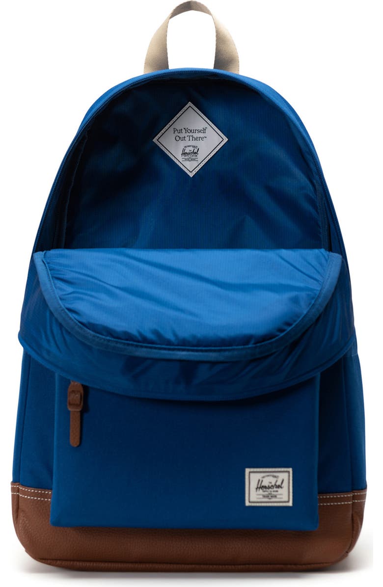 Herschel Supply Co. Heritage Backpack, Alternate, color, True Blue/Tan/White Stitch