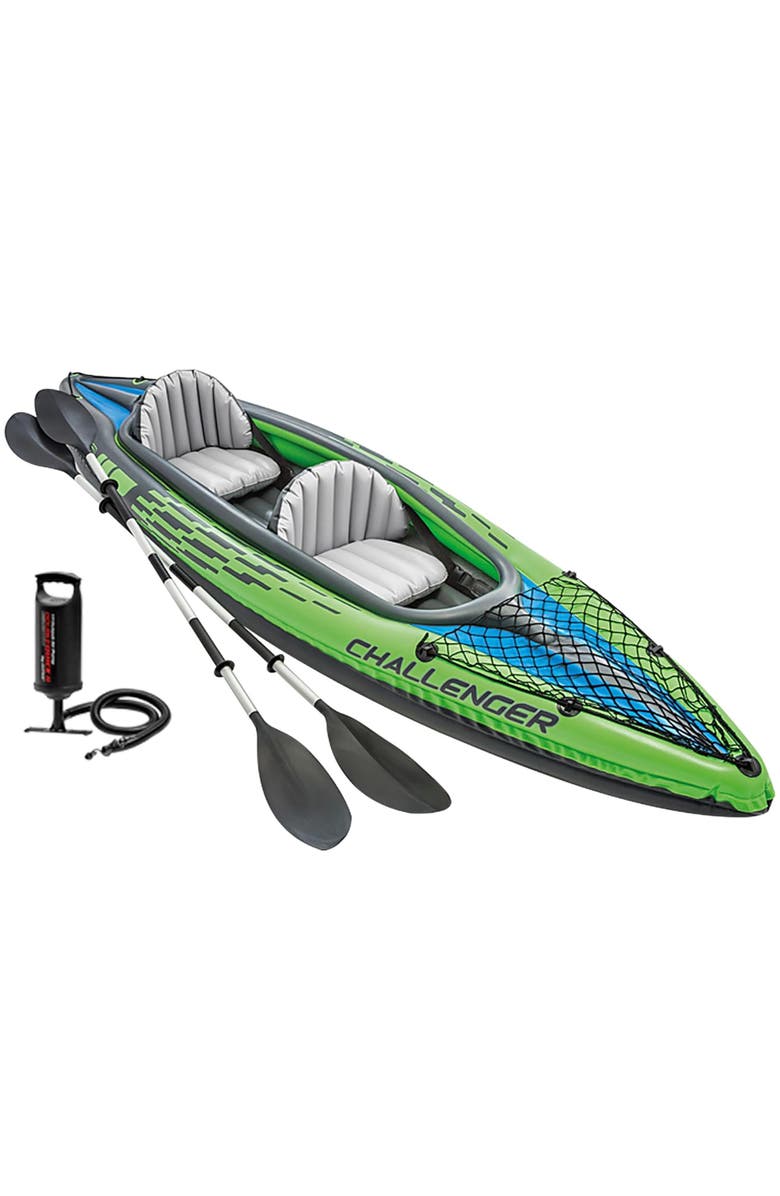 Intex Challenger K2, 2 Person 11.5 Foot Inflatable Kayak, Main, color, Multicolored