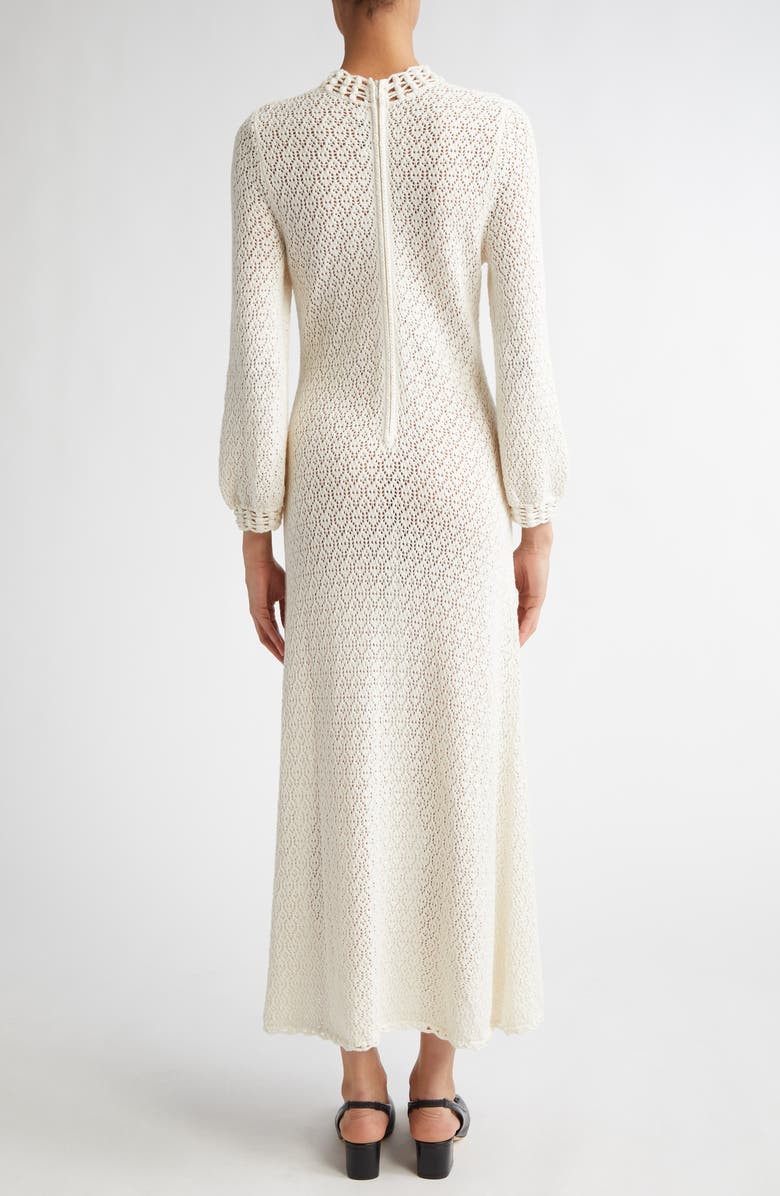 Tanner Fletcher Gender Inclusive Patsy Long Sleeve Pointelle Knit Sweater Dress, Alternate, color, 