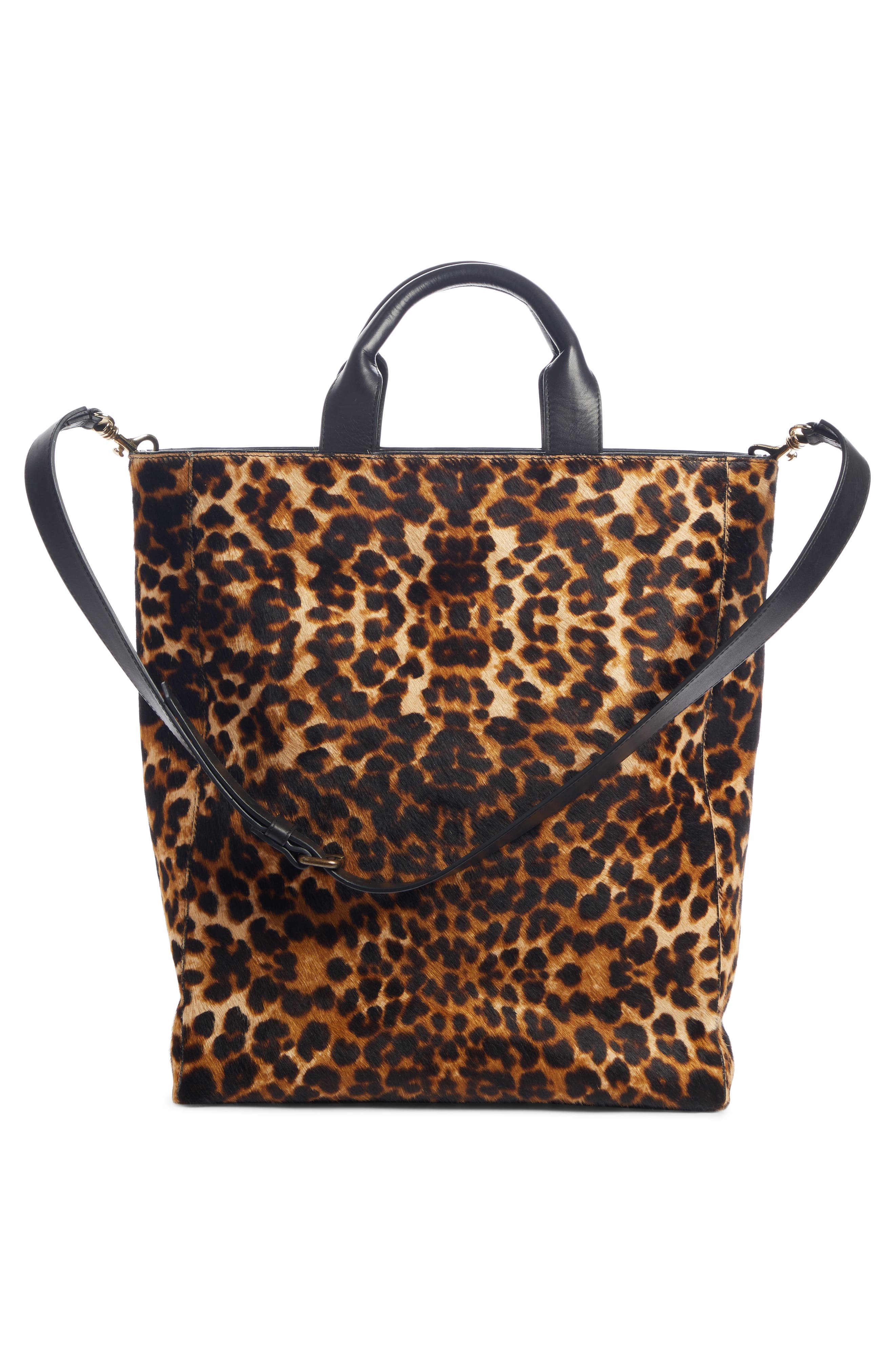Dries Van Noten Leopard Print Genuine Calf Hair Tote, Alternate, color, 