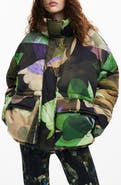 Desigual Lacroiz Aalborg Abstract Print Puffer Jacket