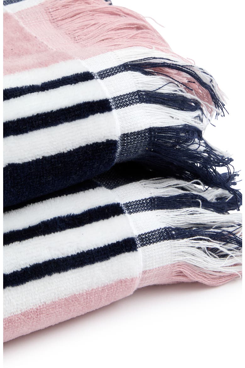 College Stripe Hammam Inspired Beach Towels, Alternate, color, Navy