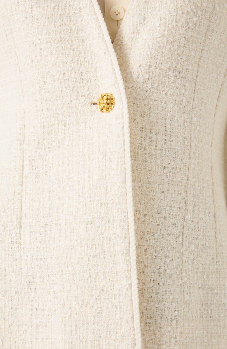 LK Bennett Chloe Tweed Jacket, Alternate, color, Ivory