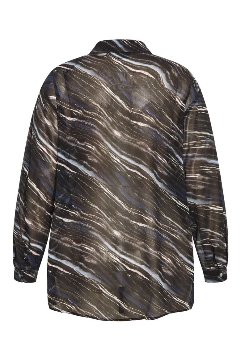 Sheer Lover Print Long Sleeve Shirt, Alternate, color, MARBLE