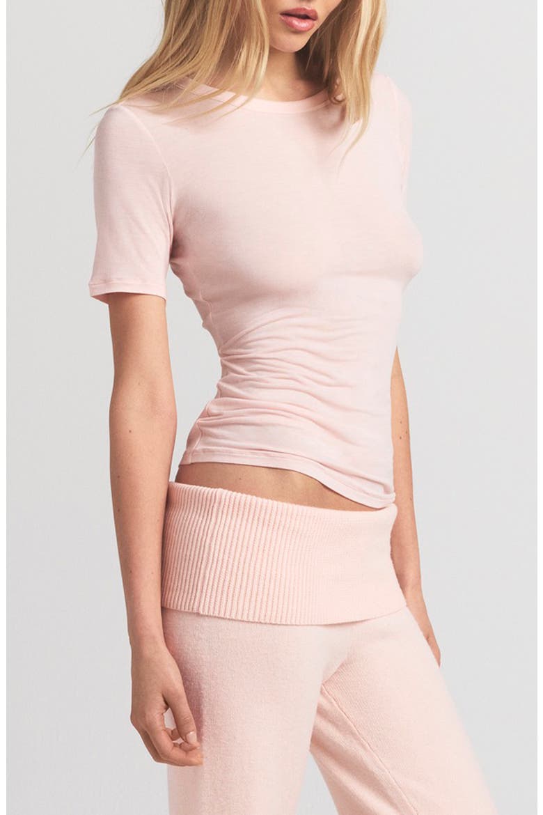 Sheer Modal Long T-Shirt, Alternate, color, PRIMROSE