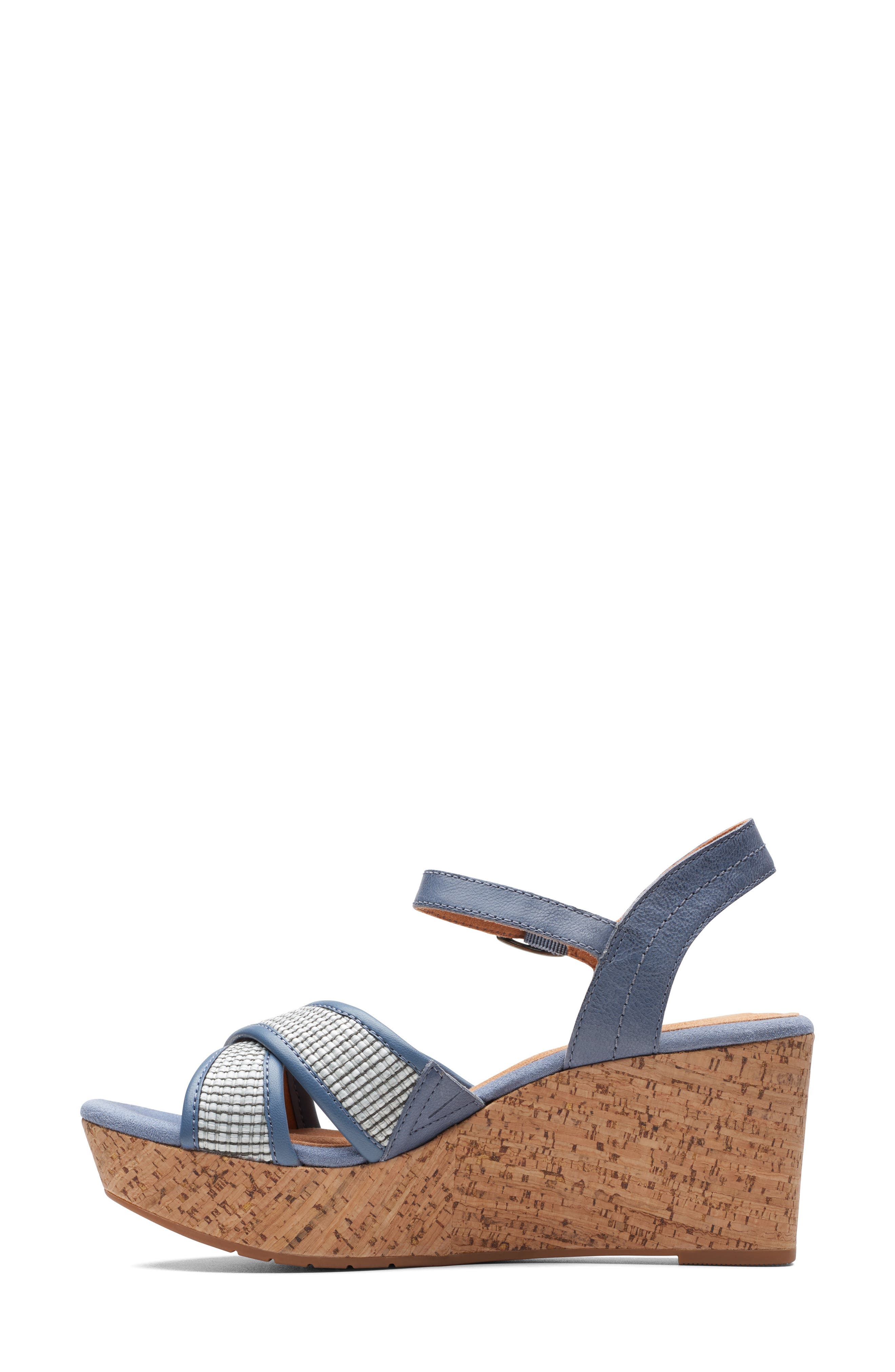 Clarks<sup>®</sup> Elleri Plum Wedge Sandal, Alternate, color, 