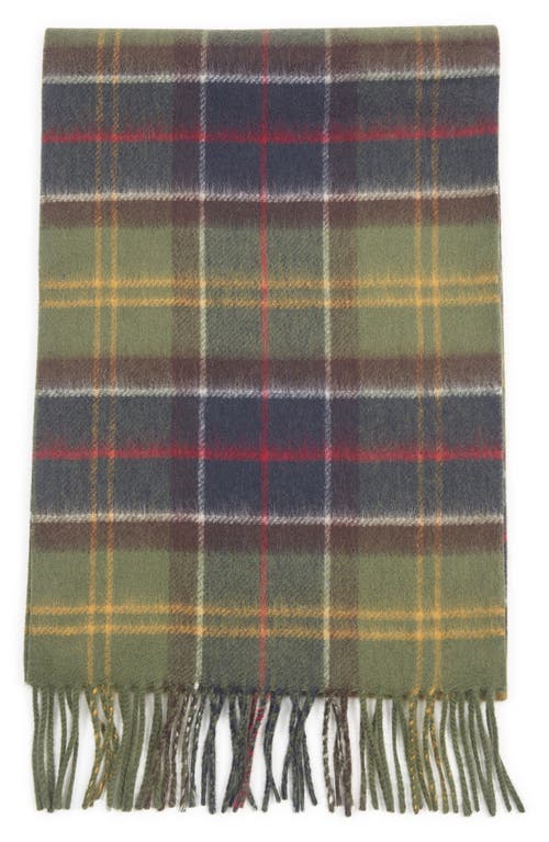 Barbour Galston Tartan Plaid Wool Scarf In Green
