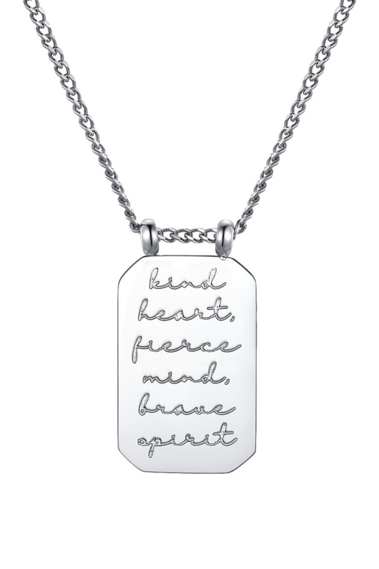 Kind Heart, Fierce Mind, Brave Spirit - Necklace, Main, color, Silver