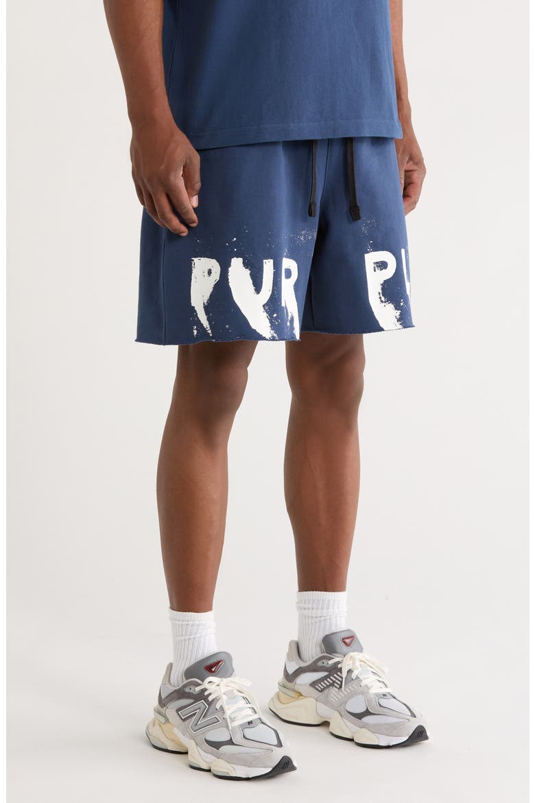 Cotton Fleece Shorts, Alternate, color, BLUE