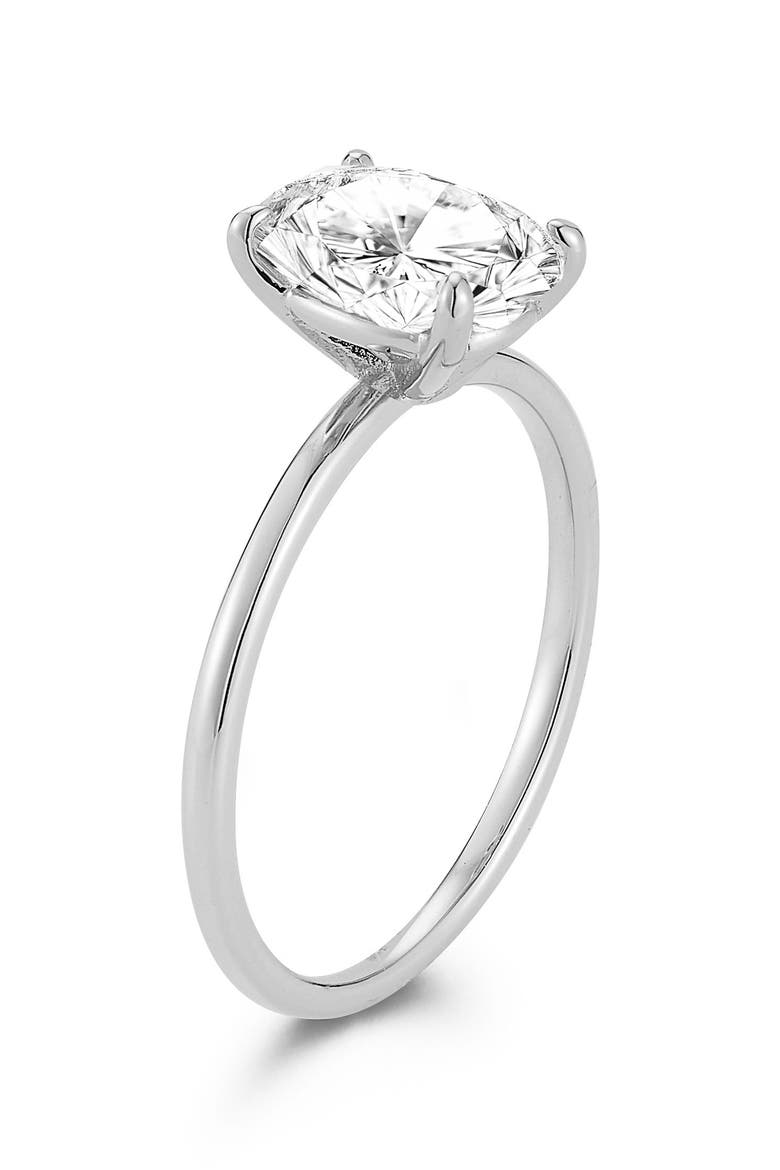 Oval Cut Moissanite Ring, Alternate, color, SILVER
