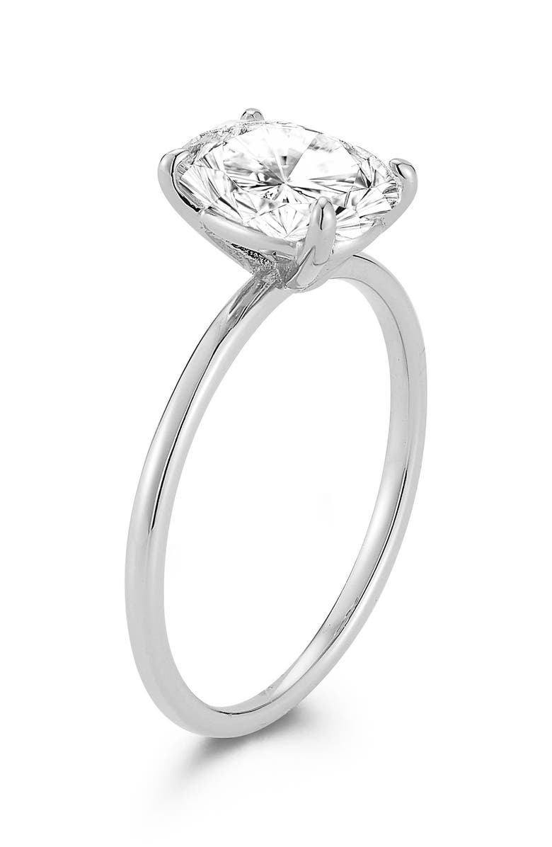 GLAZE JEWELRY Oval Cut Moissanite Ring, Alternate, color, Silver