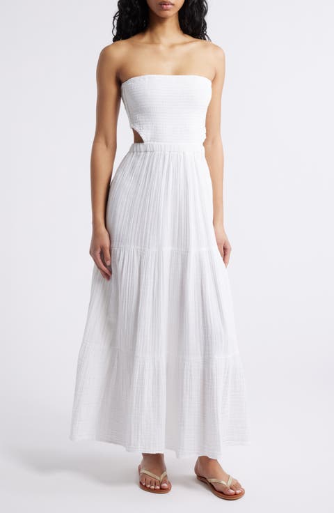 Premium Surf Strapless Cutout Maxi Dress