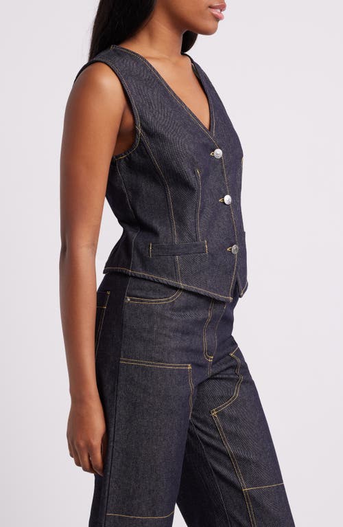 Steve Madden Selene Denim Vest In Purple
