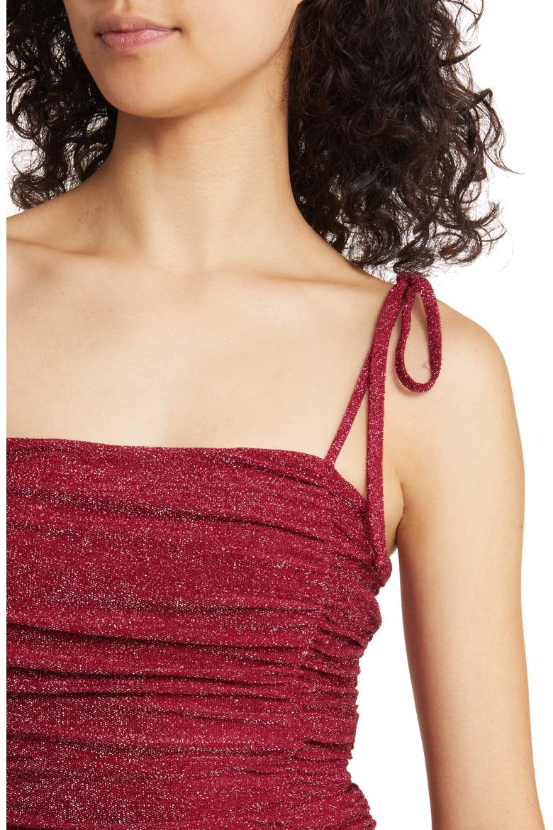 Shimmer Ruched Party Dress, Alternate, color, WINE