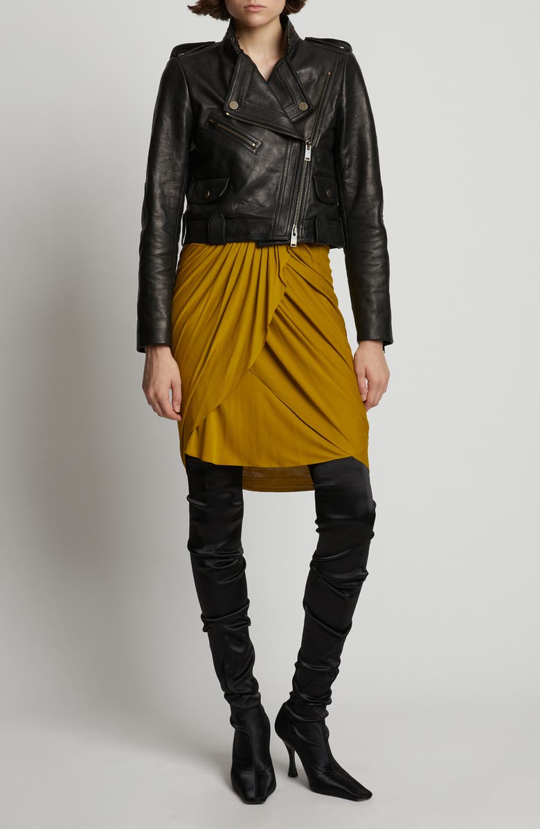 Proenza Schouler Leather Crop Moto Jacket, Alternate, color,