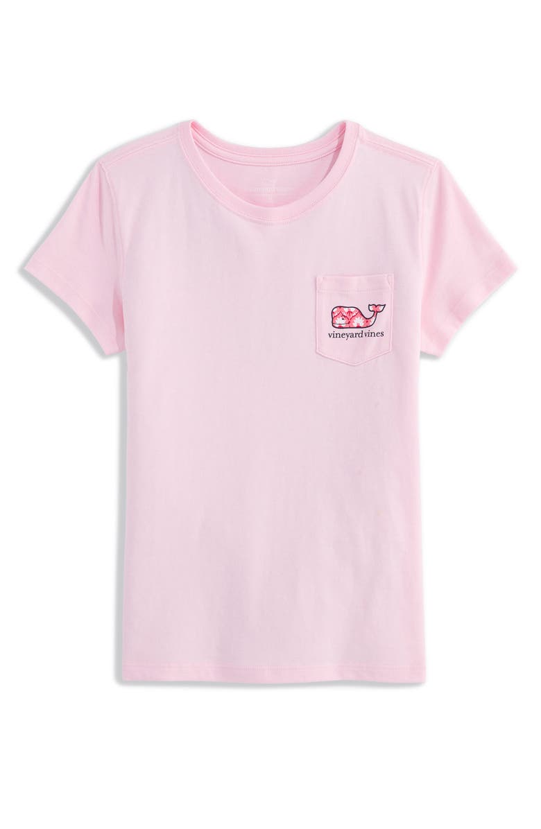 vineyard vines Kids' Whale Cotton Graphic Pocket T-Shirt, Main, color, Pink Drink