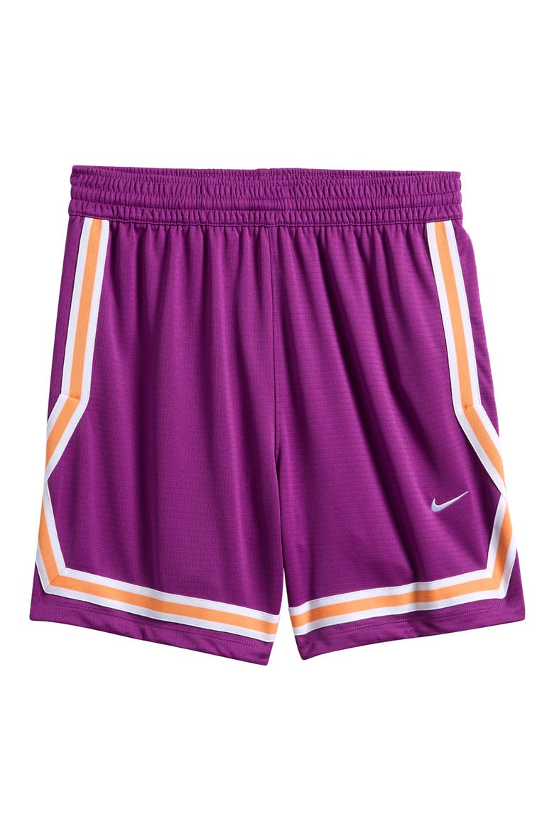 Kids' Dri-Fit Crossover Mesh Shorts, Main, color, BOLD BERRY/ WHITE