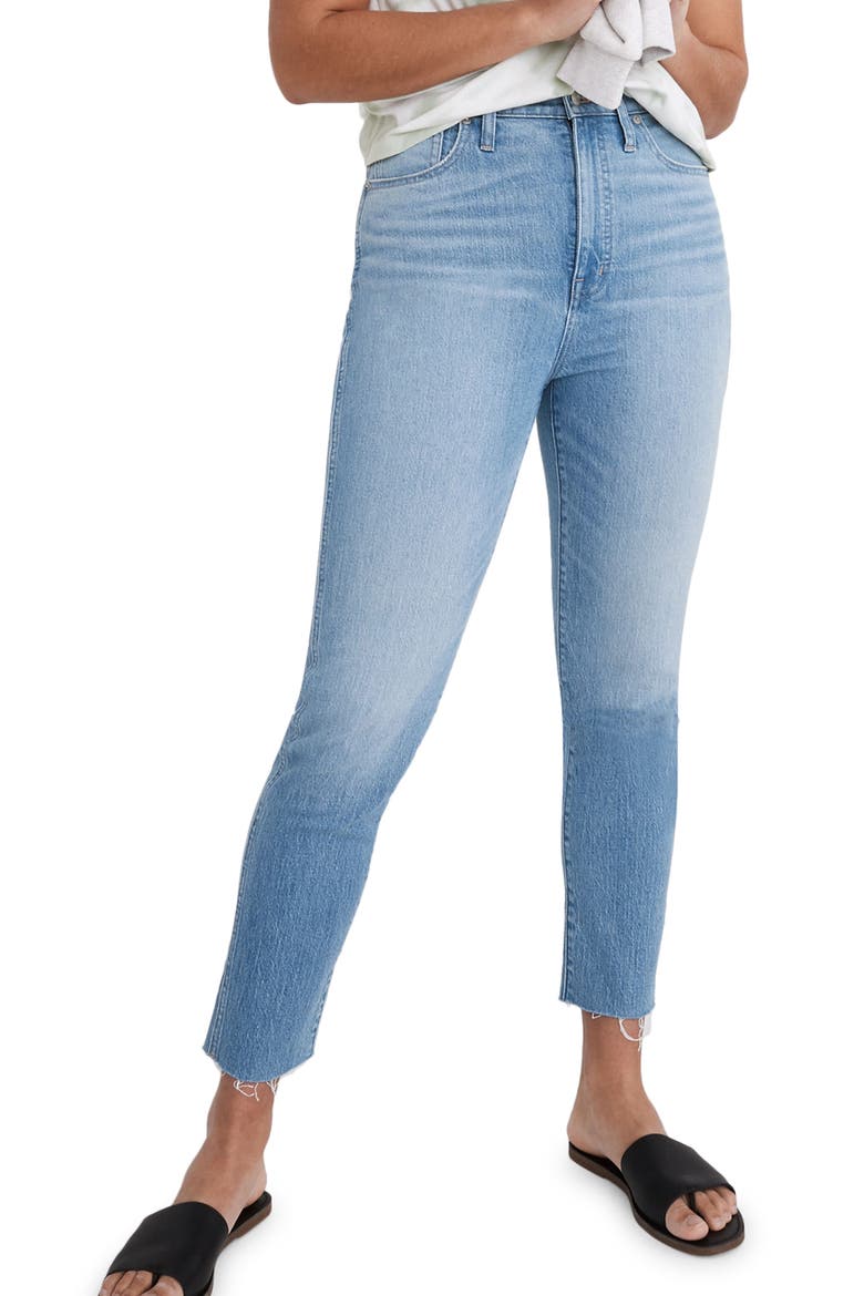Raw Hem Stovepipe Jeans, Main, color, DEVOE
