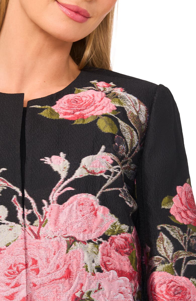 Ted Baker Floral Jacquard Crop Jacket, Alternate, color, Rich Black