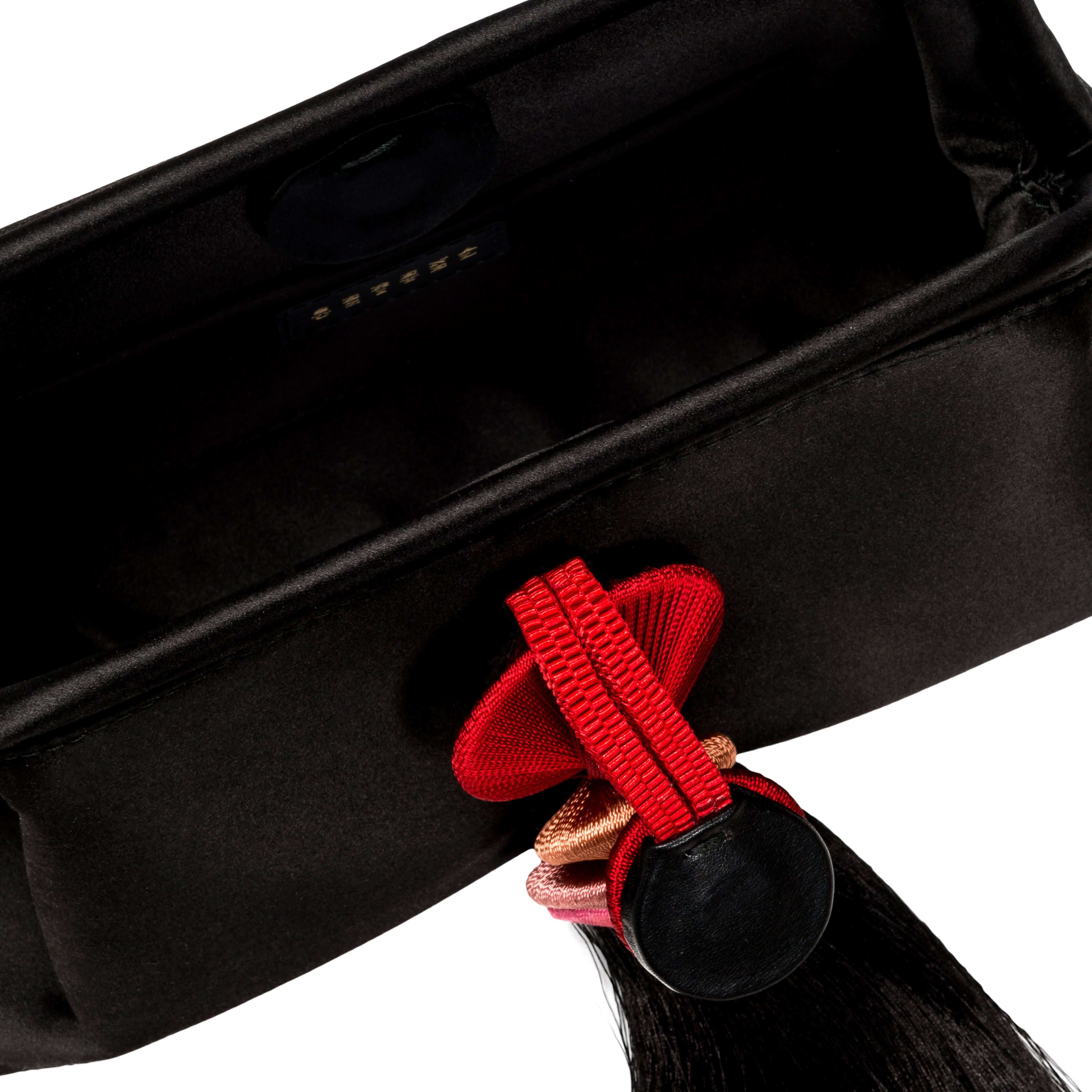 Alessa Black & Multicolor Tassel Pouch Bag, Alternate, color, Black