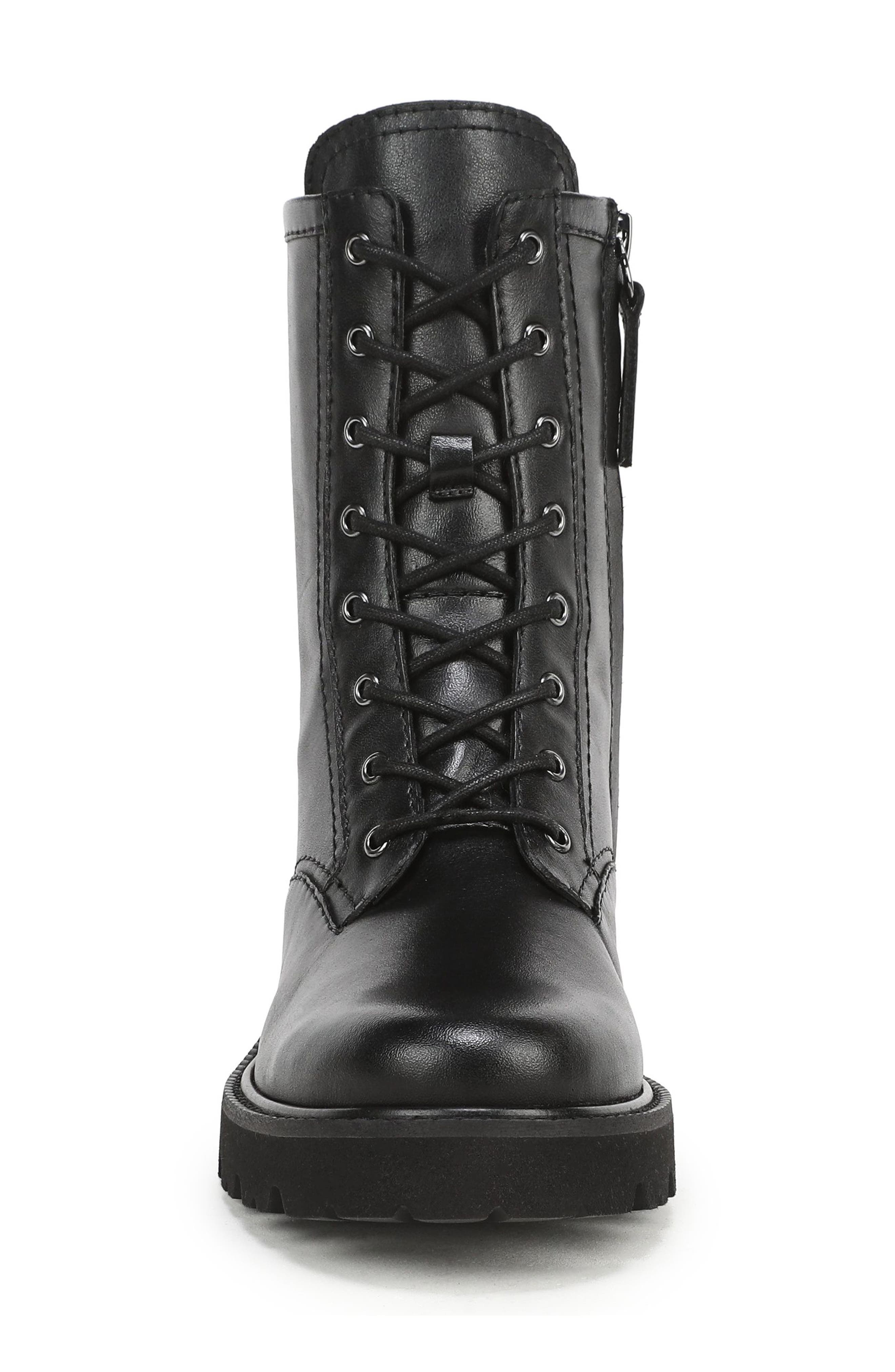 Safira Leather Combat Boot, Alternate, color, BLACK LEATHER