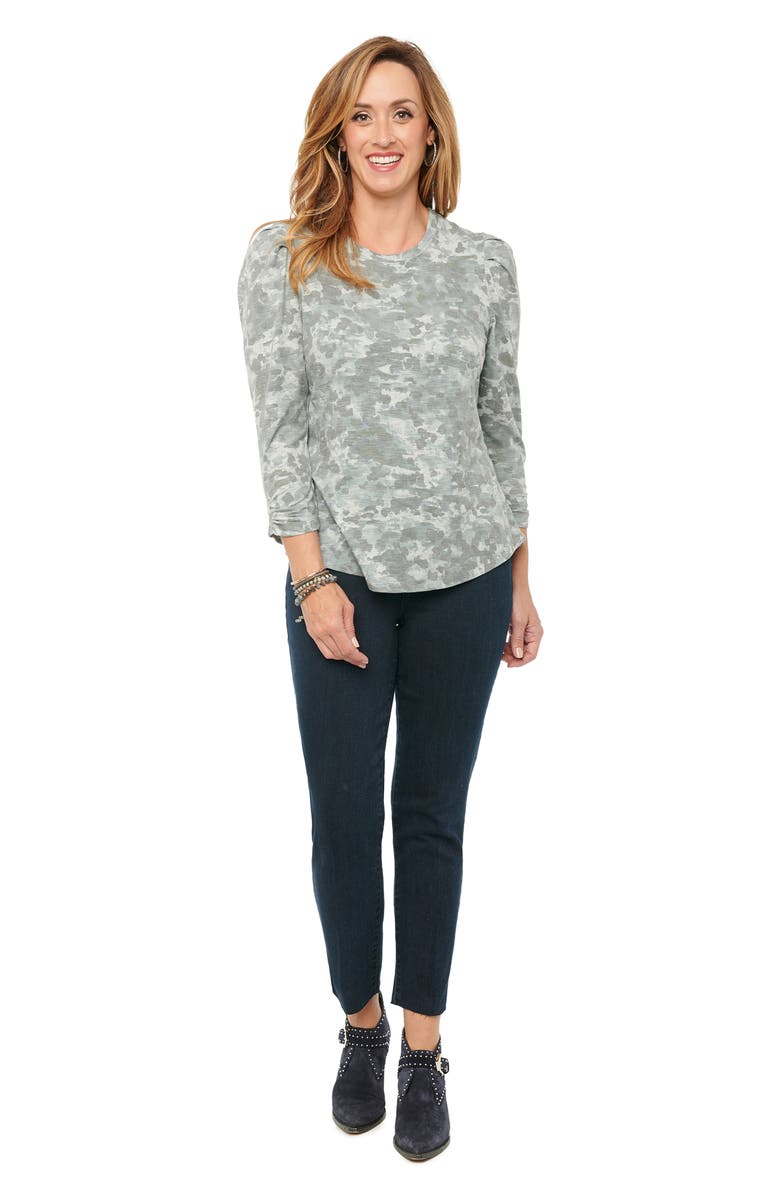 Wit & Wisdom Puff Sleeve Print Top, Alternate, color,