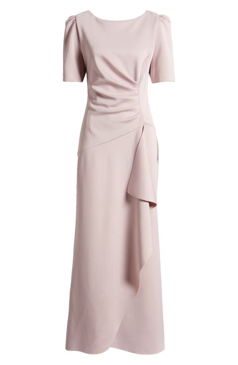 Ruffle Puff Sleeve Gown (Regular & Petite)