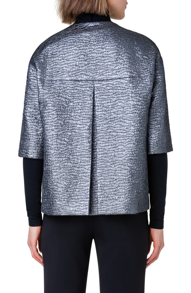 Akris punto Metallic Jacquard Jacket, Alternate, color, 