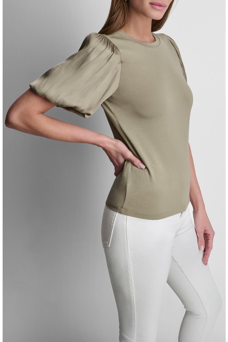 Mixed Media Top, Alternate, color, LIGHT FATIGUE