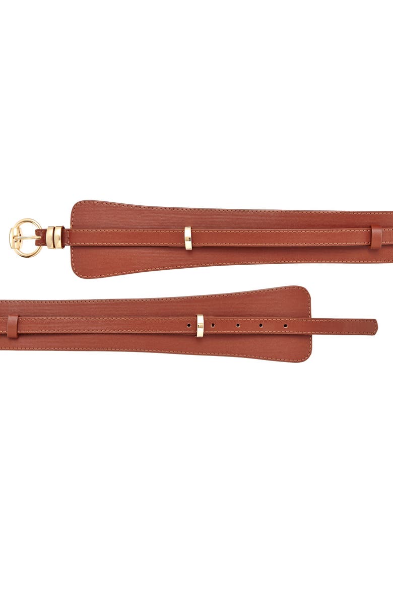 2-In-1 Faux Leather Waist Belt, Alternate, color, Brown