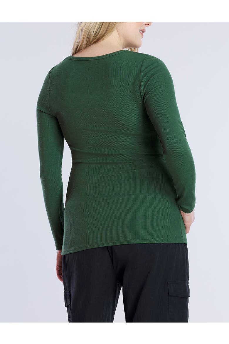 Square Neck Rib Knit Long Sleeve Tee, Alternate, color, Green Pastures