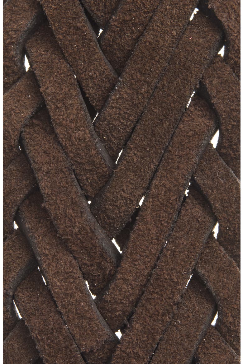 Keith Braided Suede Belt, Alternate, color, DARK BROWN