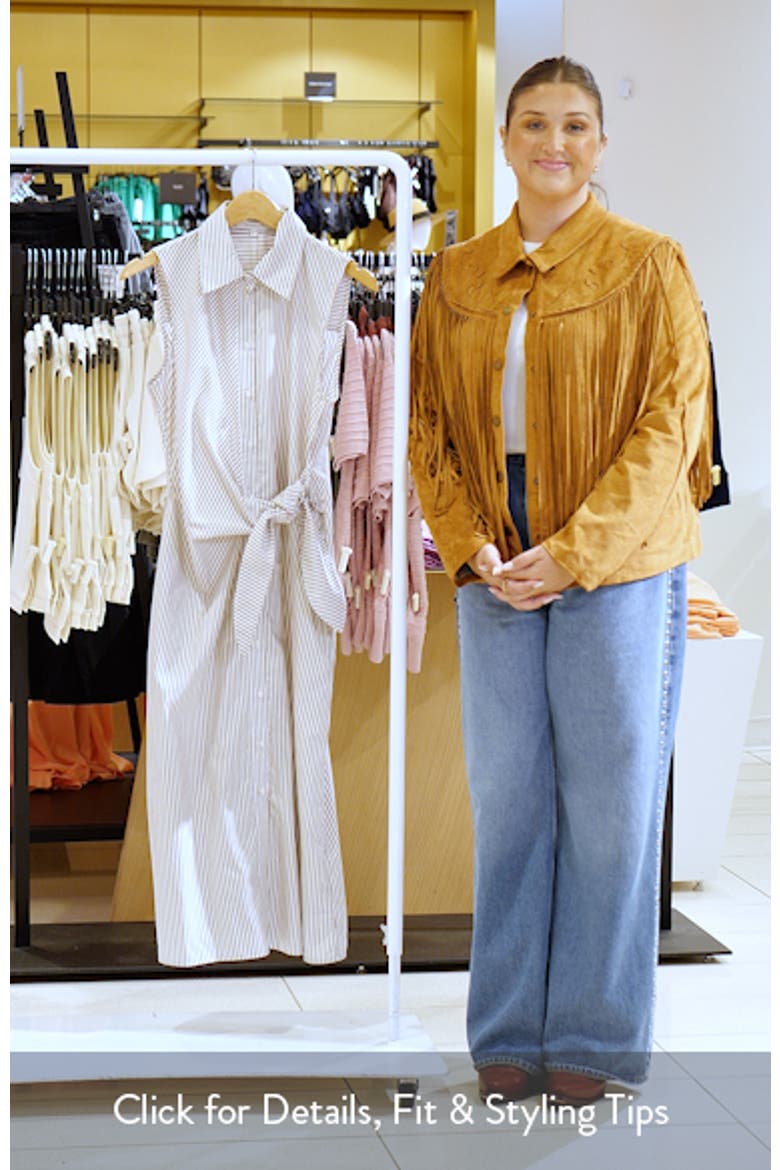 The Good Behavior Stripe Tie Waist Shirtdress video