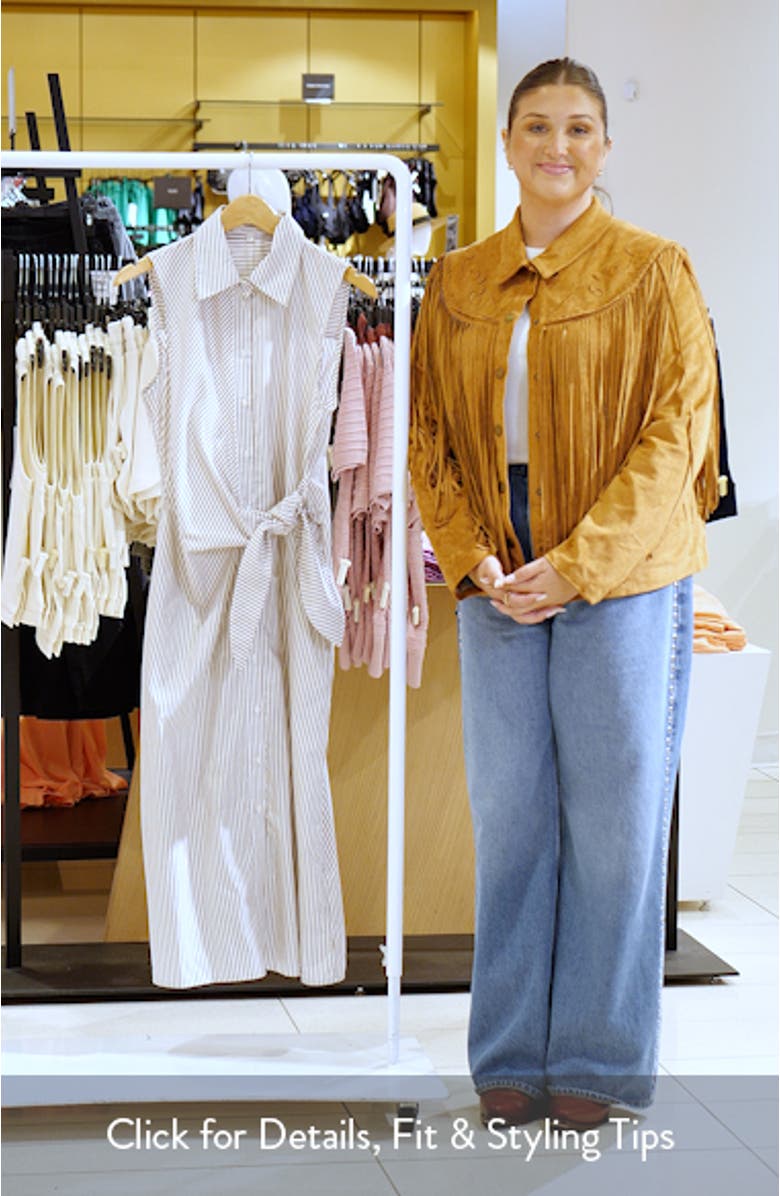 The Good Behavior Stripe Tie Waist Shirtdress, sales video thumbnail