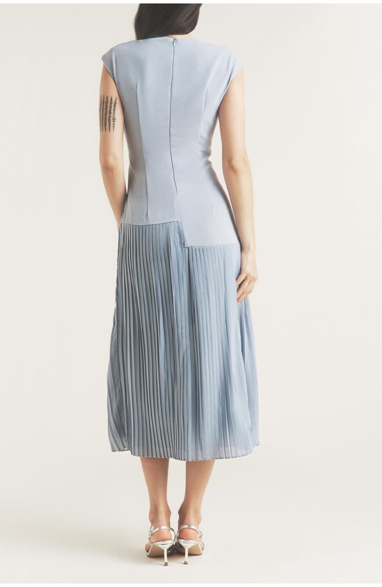 Six Stories Pleated Cap Sleeve Maxi Dress, Alternate, color, Blue