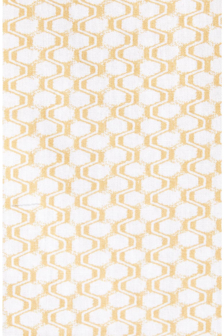 Slim Fit Honeycomb Print Button-Down Shirt, Alternate, color, WHITE/ YELLOW