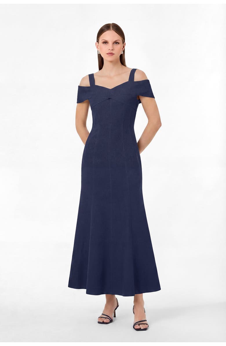 NICHOLAS Ivana Linen Dress, Alternate, color, Midnight