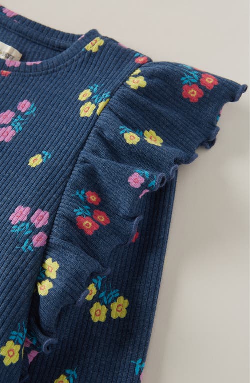 Tucker + Tate Kids' Ruffle Sleeve Rib Top In Blue