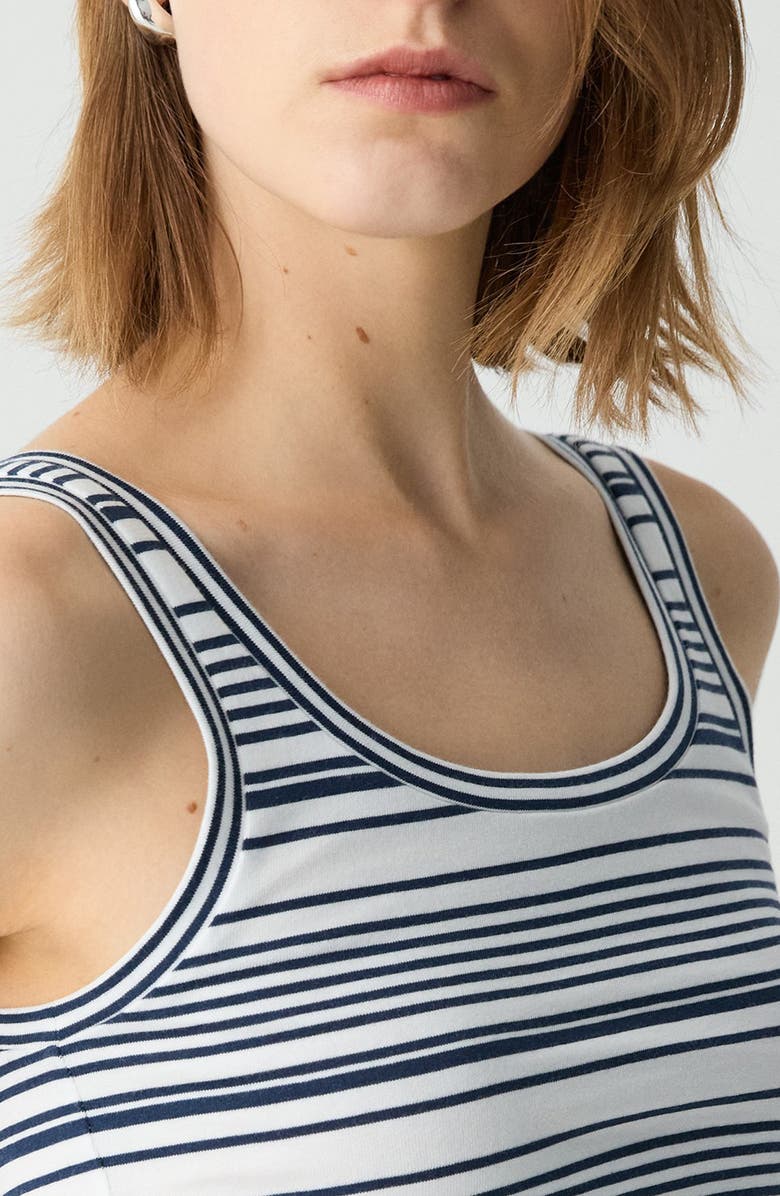 Theory Bram Stripe Pima Cotton Tank, Alternate, color, Navy Multi